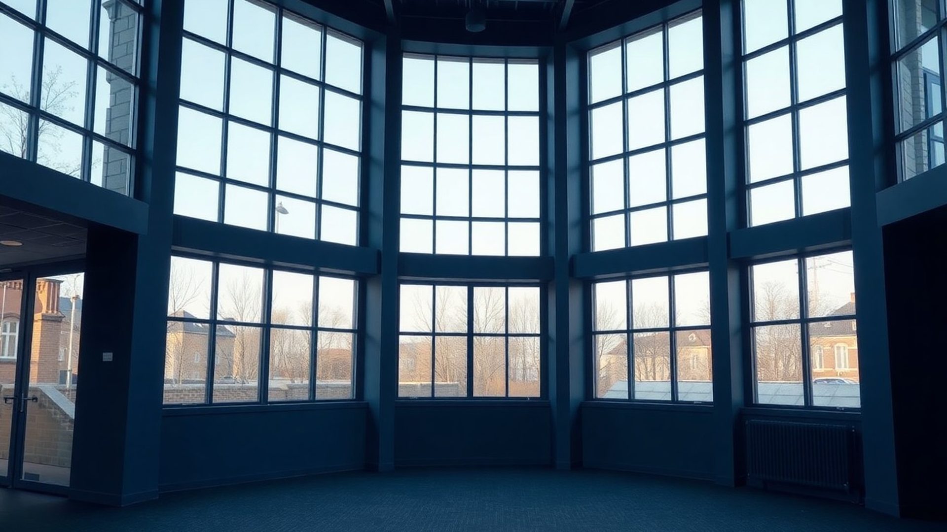 Minimalistyczne wnętrze warszawskiego biura Polskiego Atelier w tonacji indygo